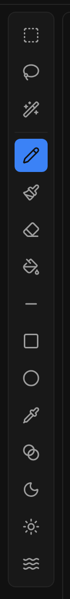 Vertical toolbar showing all drawing and selection tools